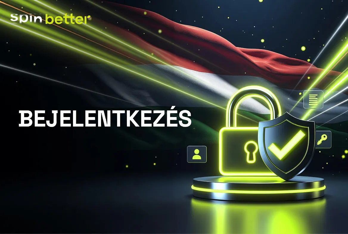 SpinBetter belépés képernyője a magyar nyelvű kaszinófelületen
